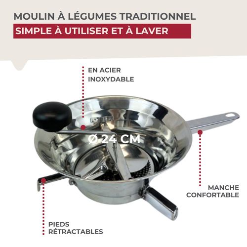 Moulin à Légumes Inox 24 Cm Fackelmann Handmade Tradition