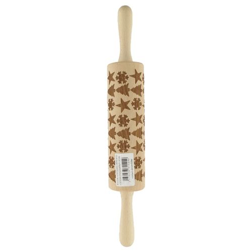 Rouleau à Pâtisserie En Bois Motif Noël 39 Cm Fackelmann Noël