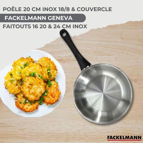 Lot Poêle 20cm Avec Couvercle Et 3 Faitouts 16/20/24cm Fackelmann Généva Avec 5 Ustensiles De Cuisi…