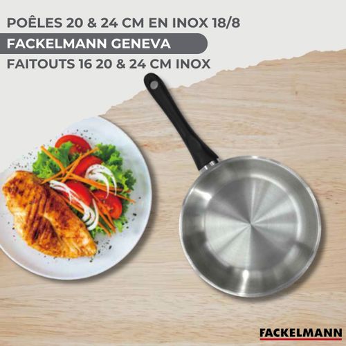 Lot De Poêles 20/24 Cm Avec Couvercles Et 3 Faitouts 16/20/24 Cm Fackelmann Généva Avec 5 Ustensile…