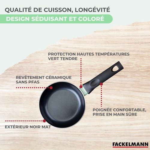 Lot De 2 Poêles 16/20 Cm Et 3 Casseroles 16/18/20 Cm Fackelmann Brandao Avec 5 Ustensiles De Cuisin…