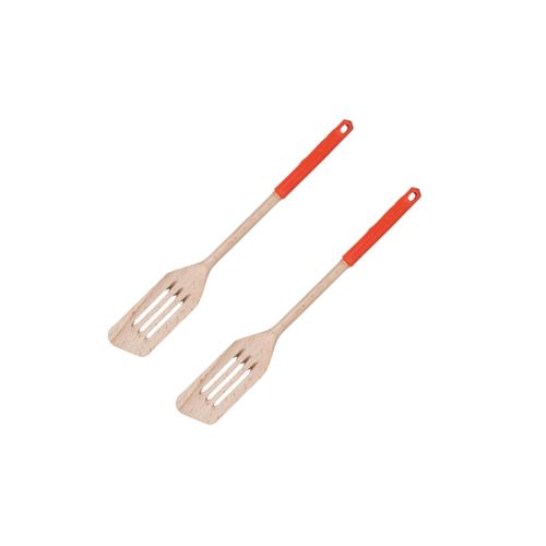 Ensemble De 2 Spatules De Cuisine Ajourée 34 Cm Wood Edition