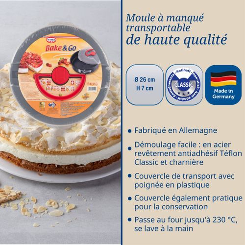 Ensemble De 2 Moules à Manqué à Charnière 26 Cm Avec Couvercle De Transport