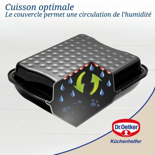 Ensemble De 2 Plats à Four Avec Couvercle En Acier Émaillé 42 X 34 Cm