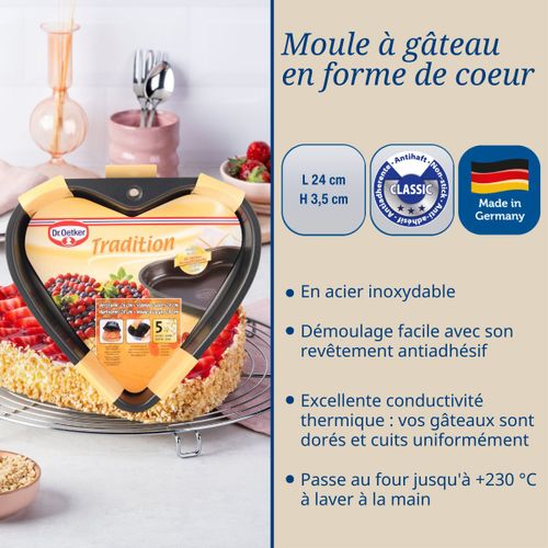 Ensemble De 2 Moules à Gâteau Cœur 24 Cm Dr Oetker Tradition