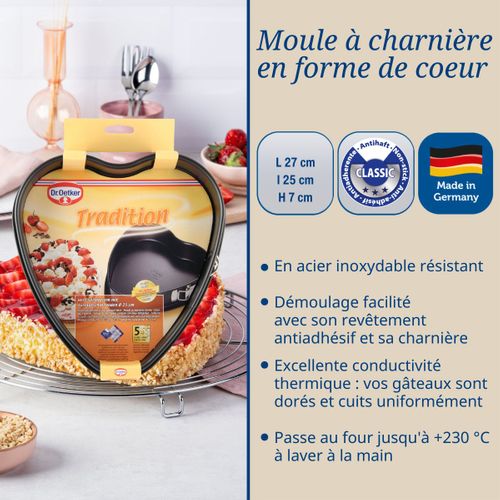 Ensemble De 2 Moules à Charnière En Forme De Cœur 25 Cm Dr. Oetker