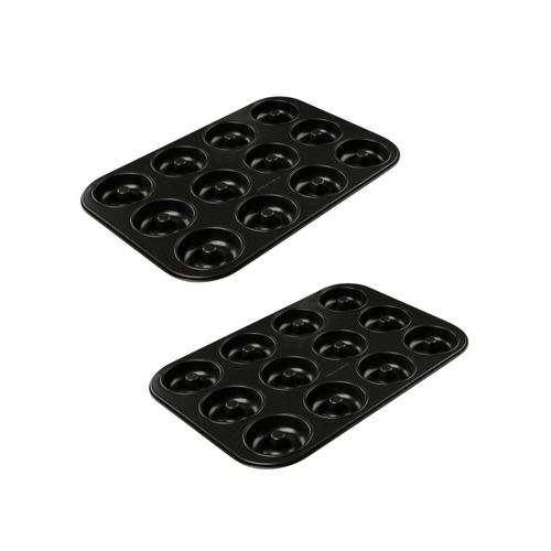 Ensemble De 2 Moules Donut Et Bagel 12 Empreintes 26,5 X 38,5 Cm Tradition
