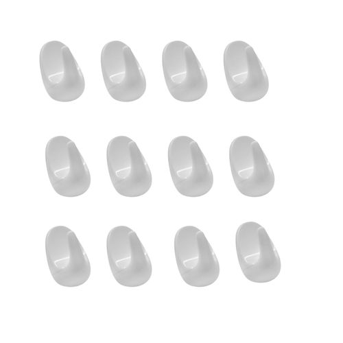 Ensemble De 12 Mini Crochets Adhésifs Blancs Tecno