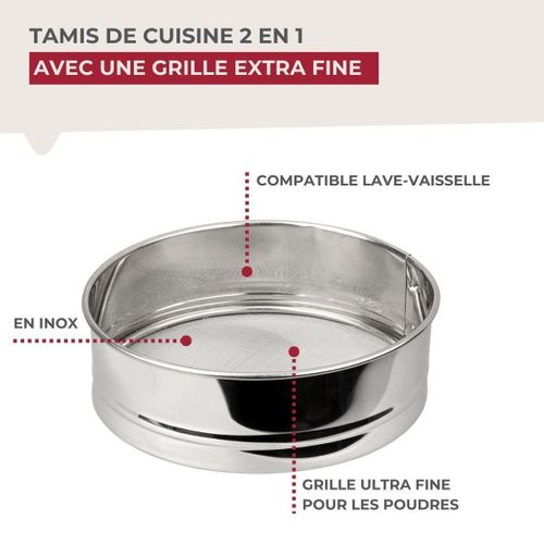 Ensemble De 2 Tamis De Cuisine Inox Extra Fin - Basic - 18 Cm