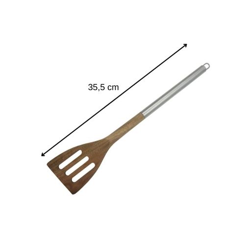 Ensemble De 2 Spatules De Cuisine Ajourée En Bois D'acacia 35 Cm Synthesis
