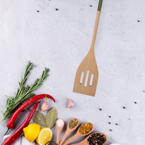 Ensemble De 2 Spatules De Cuisine Ajourée 33 Cm Wood Edition