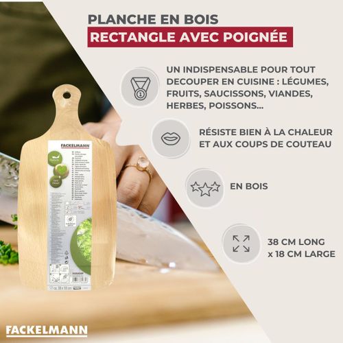 Ensemble De 2 Planches à Découper En Bois 38 X 18 Cm Wood Edition