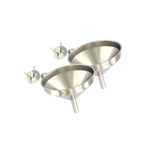 Ensemble De 2 Entonnoirs De Cuisine Inox Avec Grille Pour Impuretés 14 Cm