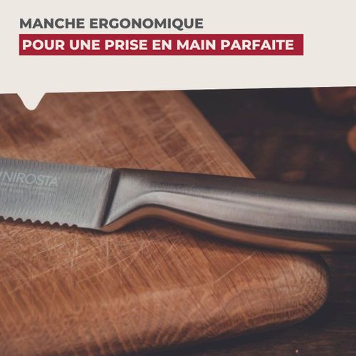 Ensemble De 2 Couteaux De Cuisine Professionnel 24 Cm Lame Crantée Star