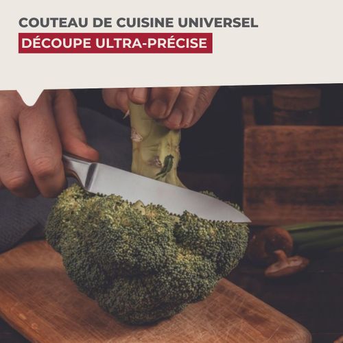 Ensemble De 6 Couteaux De Cuisine Professionnel 24 Cm Lame Crantée Star