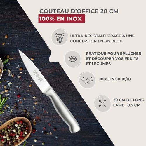 Ensemble De 6 Couteaux D'office En Inox 20 Cm En Tout Star