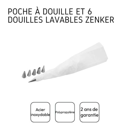 Ensemble De 2 Poches à Douille Et 6 Embouts En Inox 33 Cm Smart Pastry