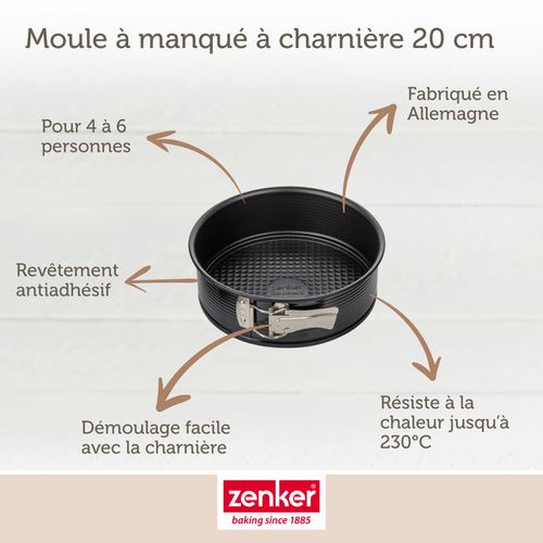 Ensemble De 2 Moules à Manqué à Charnière 20 Cm Black Metallic