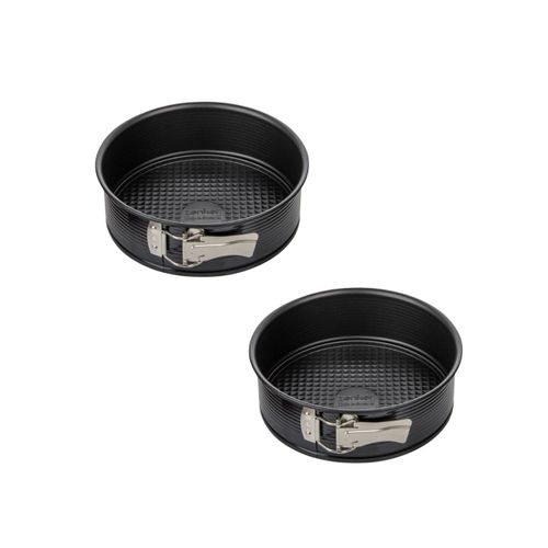 Ensemble De 2 Moules à Manqué à Charnière 20 Cm Black Metallic