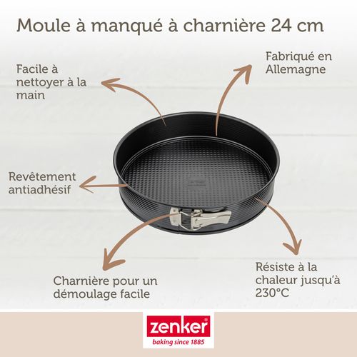 Ensemble De 2 Moules à Manqué à Charnière 24 Cm Black Metallic