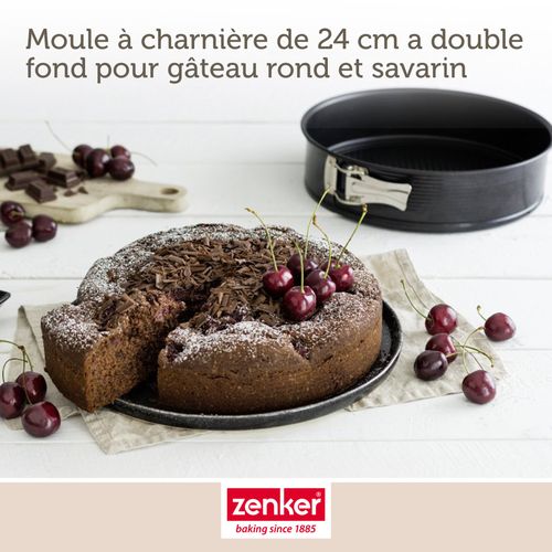 Ensemble De 2 Moules à Manqué Et à Savarin Double Fond 24 Cm Black Metallic