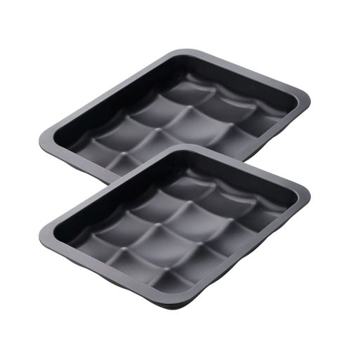 Ensemble De 2 Moules 12 Mini Pains Ou Brioches 36 X 27 Cm Black Metallic