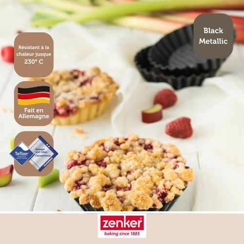 Ensemble De 12 Moules à Tartelettes 10 Cm Black Metallic