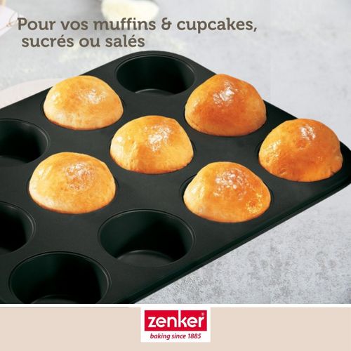 Ensemble De 2 Moules à Muffins 12 Empreintes 38 X 26 Cm Black Metallic