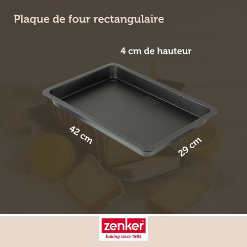 Ensemble De 2 Plaques De Four Rectangulaire 42 X 29 Cm Black Metallic