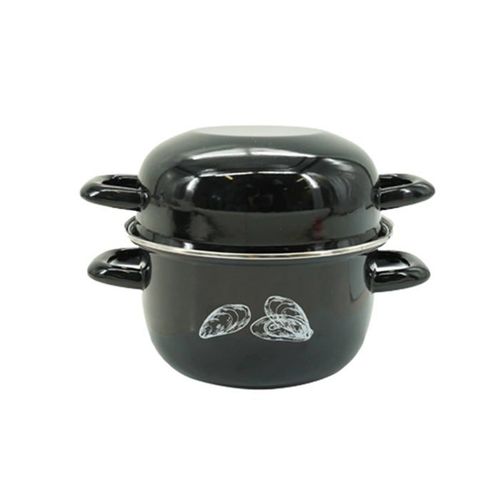 Ensemble De 2 Marmites à Moules - Emaillée - 20,5 X 26 X 17,5 Cm