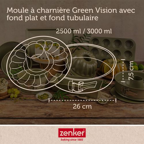 Ensemble De 2 Moules à Manqué Et à Savarin Double Fond 26 Cm Green Vision