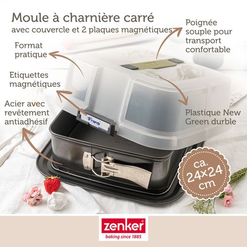 Ensemble De 2 Moules à Charnière Carré Avec Couvercle 23 Cm Bake Click And Go