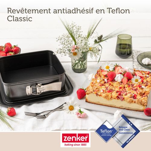 Ensemble De 2 Moules à Charnière Carré Avec Couvercle 23 Cm Bake Click And Go