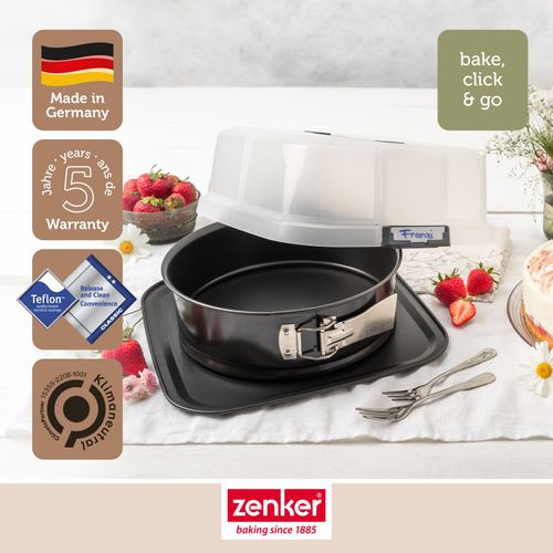 Ensemble De 2 Moules à Charnière Rond 23 Cm Avec Couvercle De Transport