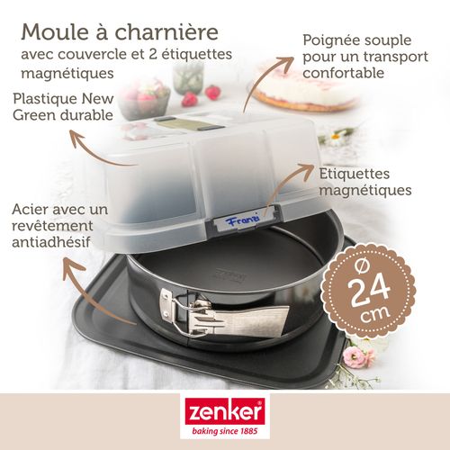 Ensemble De 2 Moules à Charnière Rond 23 Cm Avec Couvercle De Transport