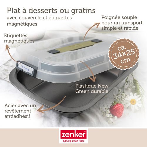 Ensemble De 2 Moules à Gâteaux Rectangulaire Avec Couvercle De Transport