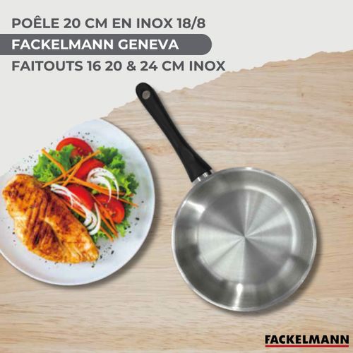Set De 1 Poêle 20 Cm En Inox, 3 Faitouts 16, 20 Et 24 Cm Et 6 Ustensiles Rpet