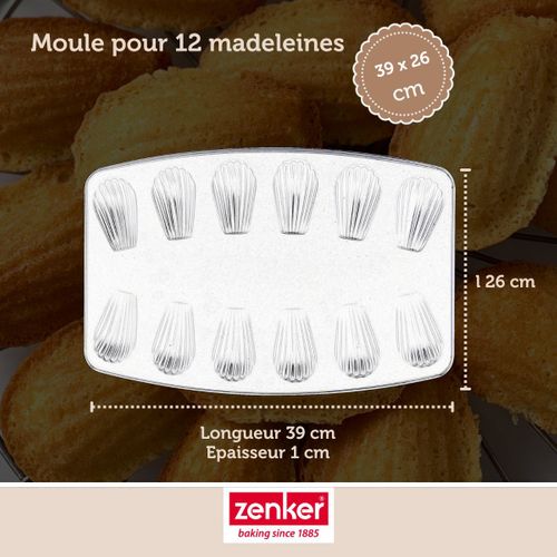 Set Pâtisserie Moule à 12 Madeleines, 2 Bols à Mixer Et 1 Spatule Zenker