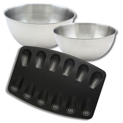 Set Pâtisserie Moule à 12 Madeleines, 2 Bols à Mixer Et 1 Spatule Zenker