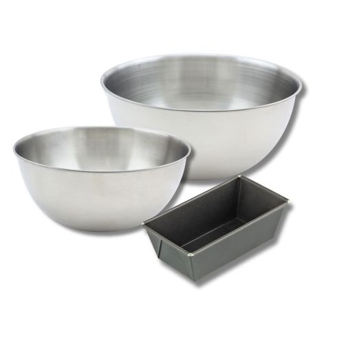 Set Pâtisserie Avec Mini Moule à Cake 16 Cm, 2 Bols à Mixer Et 1 Spatule Zenker