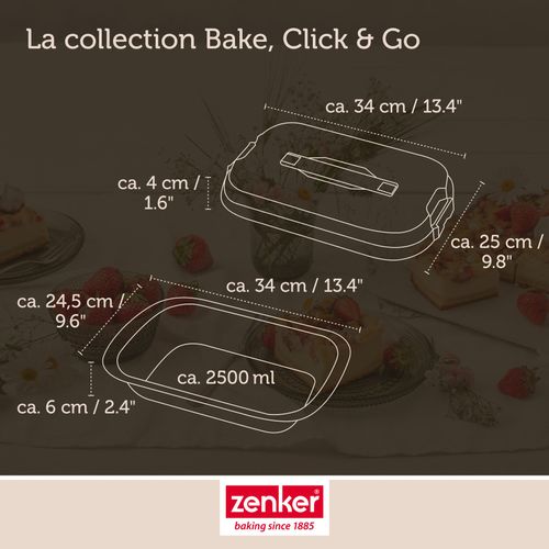 Set Pâtisserie Moule à Gâteaux 34 X 24 Cm Avec Couvercle, 2 Bols à Mixer Et 1 Spatule Zenker