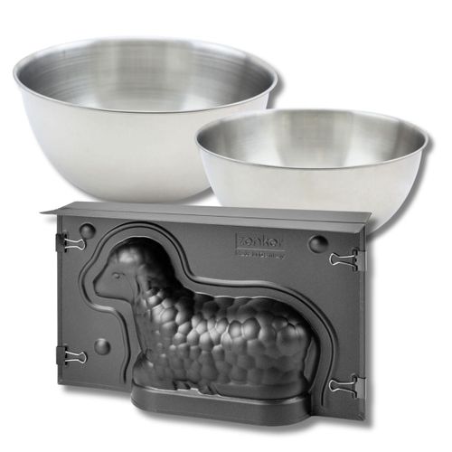 Set Pâtisserie Avec Moule Agneau De Pâques 3d 700 Ml, 2 Bols à Mixer Et Spatule Zenker