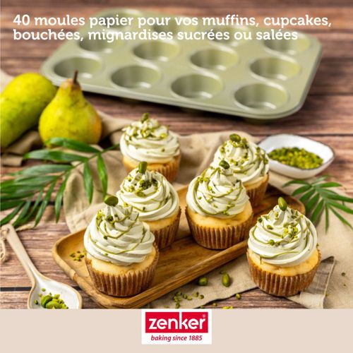 Set Pâtisserie Avec 40 Moules à Muffins En Papier, 2 Bols à Mixer, Verre Mesureur Et Spatule Zenker
