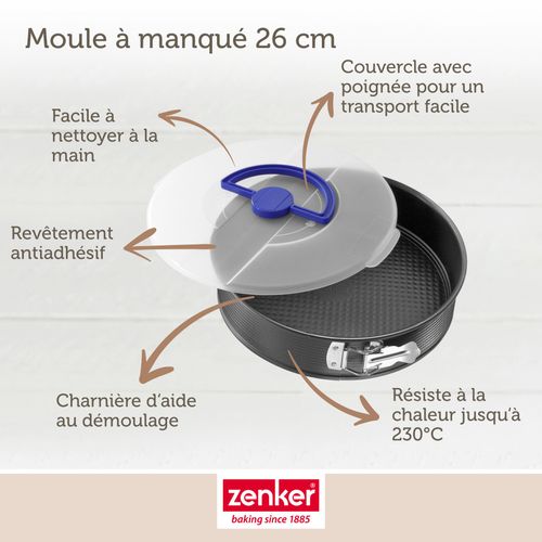 Set Pâtisserie Avec Moule à Manqué 26 Cm, 2 Bols à Mixer, Verre Mesureur Et Spatule Zenker