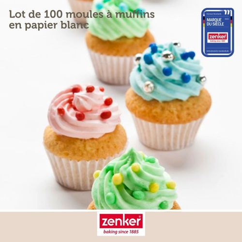 Set Pâtisserie Avec 100 Moules à Muffins En Papier, 2 Bols à Mixer, Verre Mesureur Et Spatule Zenker