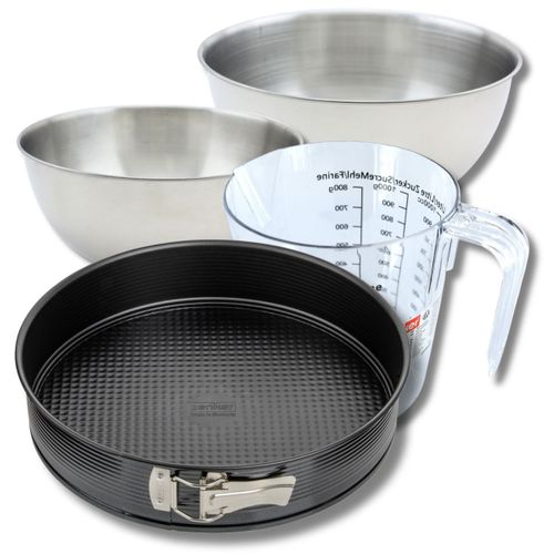 Set Pâtisserie Avec Moule à Manqué 30 Cm, 2 Bols à Mixer, Verre Mesureur Et Spatule Zenker