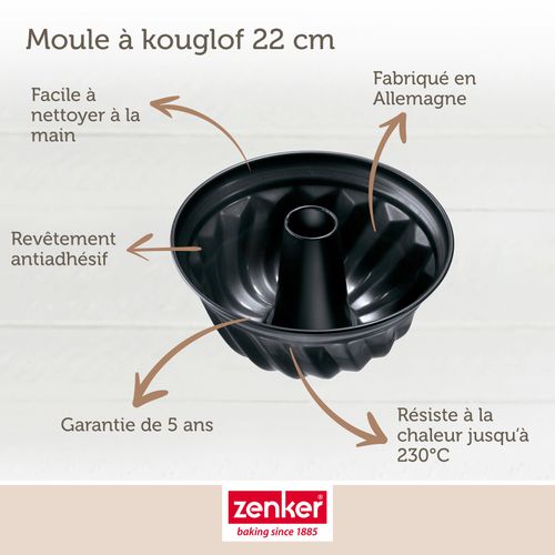 Set Pâtisserie Avec Moule à Kouglof 22 Cm, 2 Bols à Mixer, Verre Mesureur Et Spatule Zenker