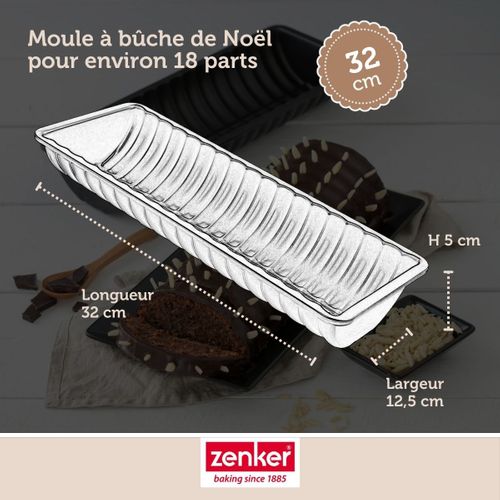 Set Pâtisserie Avec Moule à Bûches De Noël 32 Cm, 2 Bols à Mixer, Verre Mesureur Et Spatule Zenker