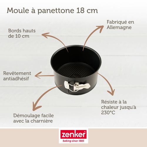 Set Pâtisserie Avec Moule à Panettone 18 Cm, 2 Bols à Mixer, Verre Mesureur Et Spatule Zenker
