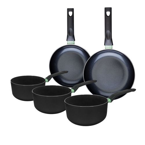 Ensemble De 2 Poêles De 20 Et 24 Cm Et 3 Casseroles 16, 18 Et 20 Cm Brandao